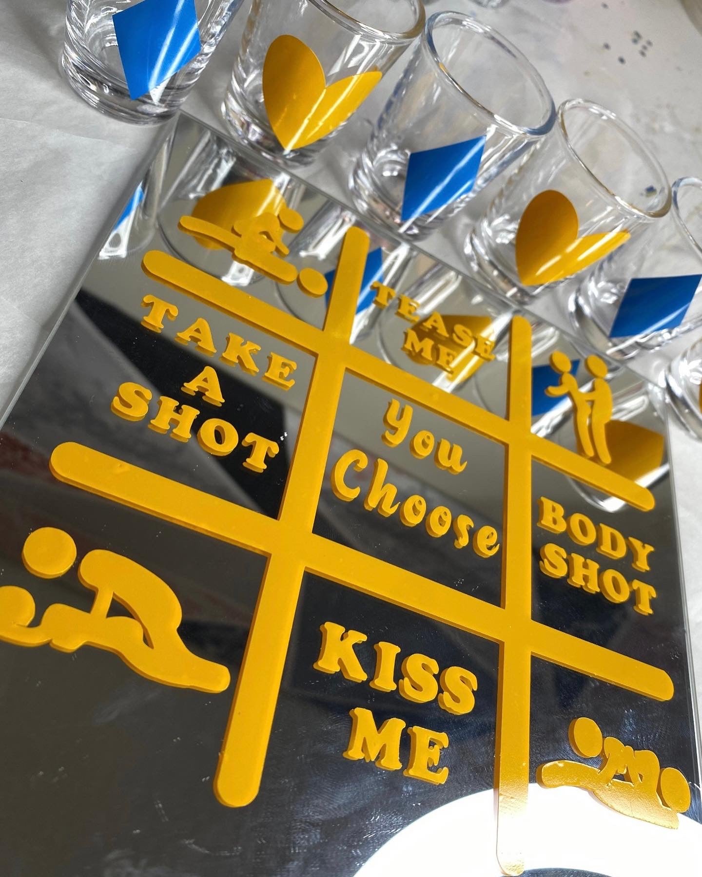 Custom Tic-Tac-Toe Glass Drinking Game