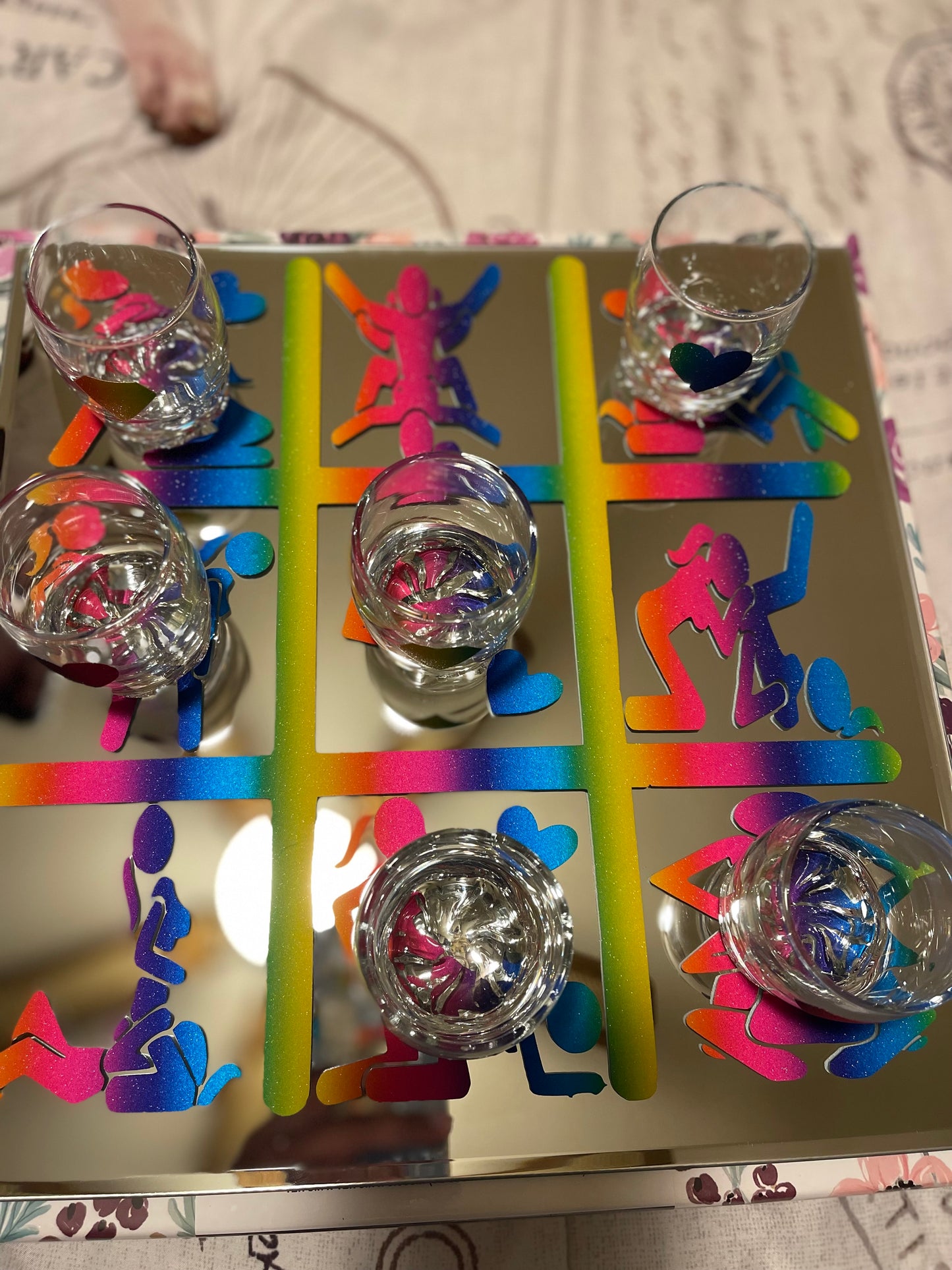 Custom Tic-Tac-Toe Glass Drinking Game